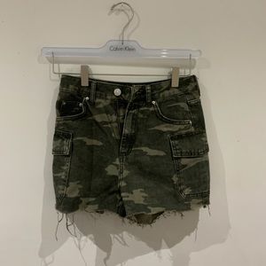 Army Green Jean Shorts